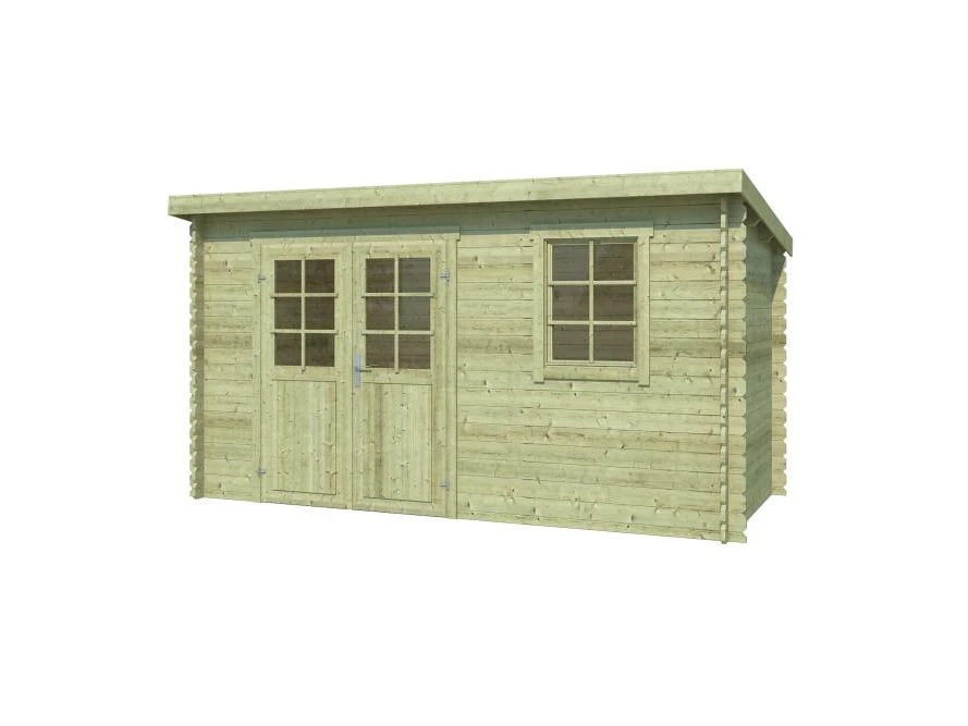 Outdoor Life Blokhut Amira Groen Geïmpregneerd 380 x 175 cm - Afbeelding 1